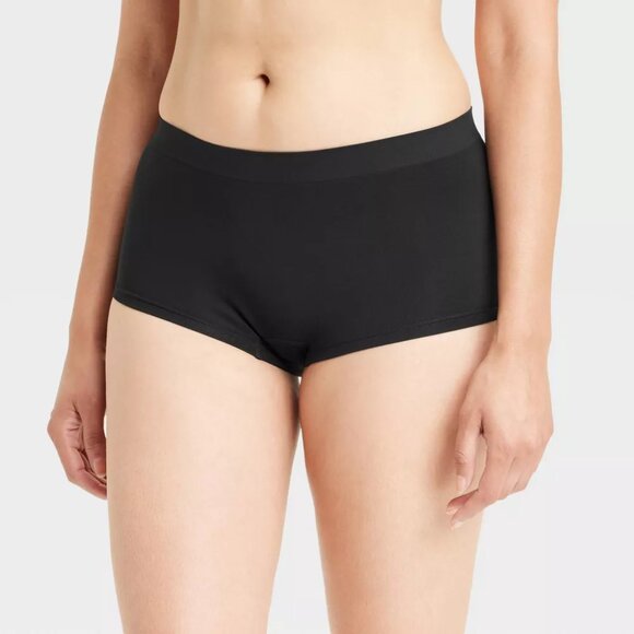 NEW Women's Seamless Boy Shorts Underwear - Auden™ Black Small 4-6 - Picture 1 of 6